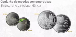 Moedas comemorativas lanadas pelo Banco Central pelo bicentenrio da Independncia