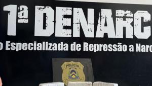 Ao desembarcar na rodoviria, homem foi abordado por policiais civis que encontram a droga na bagagem dele -