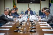 Ministro Fernando Haddad durante reunio com governadores das regies Sul e Sudeste, nesta tera-feira (26) -